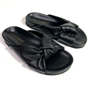 Jenni Kayne Leather Knot Sandals Black Size 38